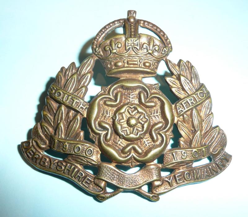 WW1 Derbyshire Yeomanry Other Ranks Gilding Metal Cap Badge