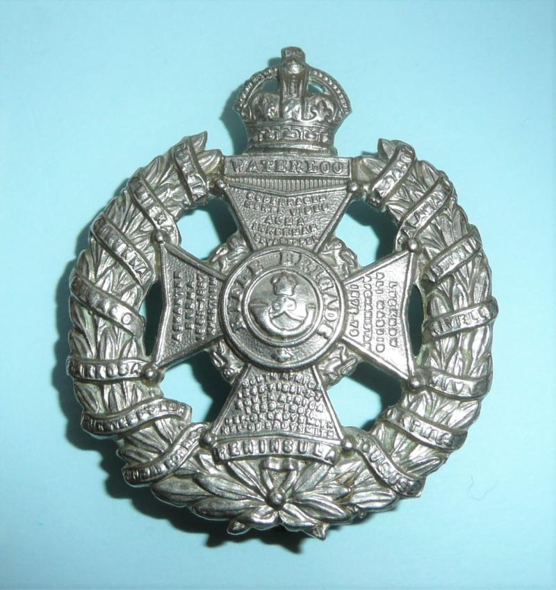 WW1 Rifle Brigade (The Prince Consorts Own) White Metal Other Rank's Cap Badge - Larger Pattern