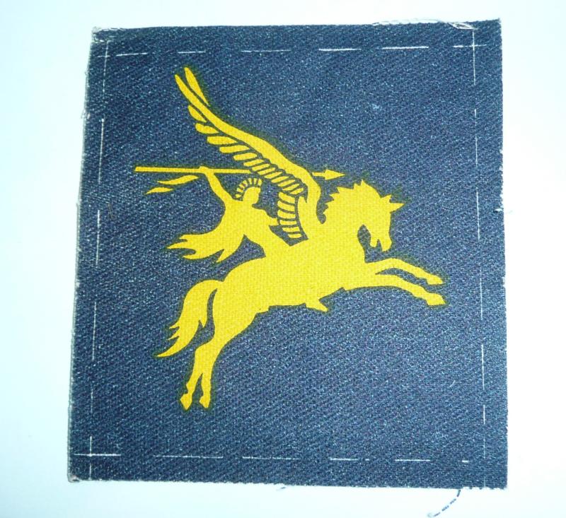 6 Field Force Printed Yellow Pegasus on Blue Background Cloth Formation Sign,  Facing Right as worn by HQ Personnel