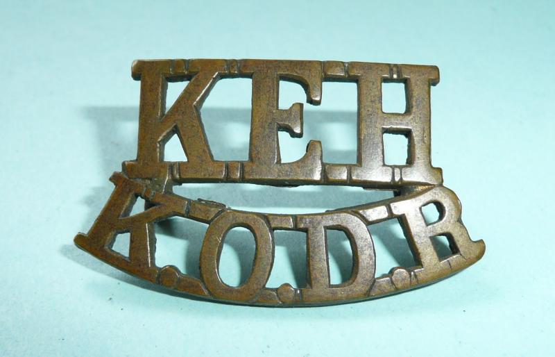 KEH / KODR King Edwards Horse / The Kings Overseas Dominions Regiment Brass Shoulder Title