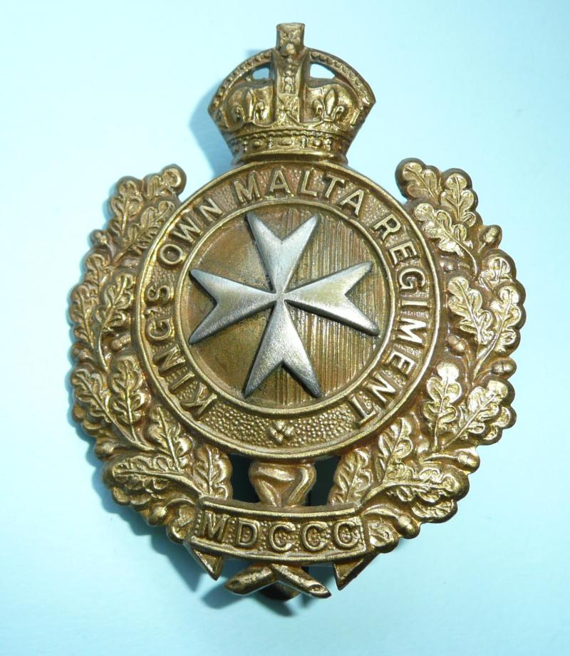 Kings Own Malta Regiment of Militia Bi- Metal Cap Badge