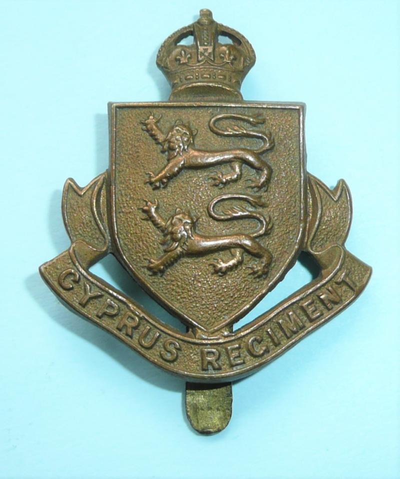 WW2 Cyprus Regiment Other Ranks Brass Cap Badge