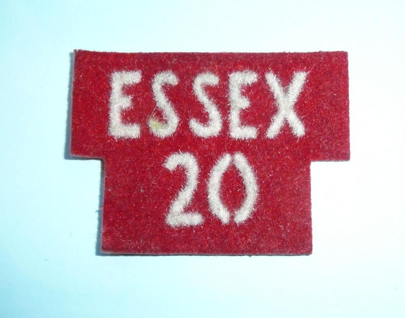 'Essex / 20' 'PVC Blown' Shoulder Title - Post WW2 2nd Phase Home Guard