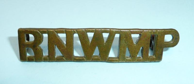 RNWMP Royal North West Mounted Police (Canadian Mounties) Brass Shoulder Title - Gaunt London