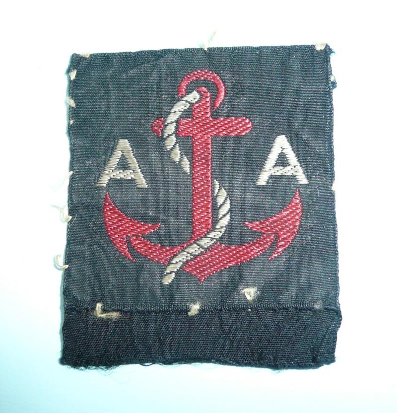 WW2 Royal Artillery Maritime Ant-Aircraft Artillery Woven Silk Formation Sign (First Pattern) - Battle of Atlantic