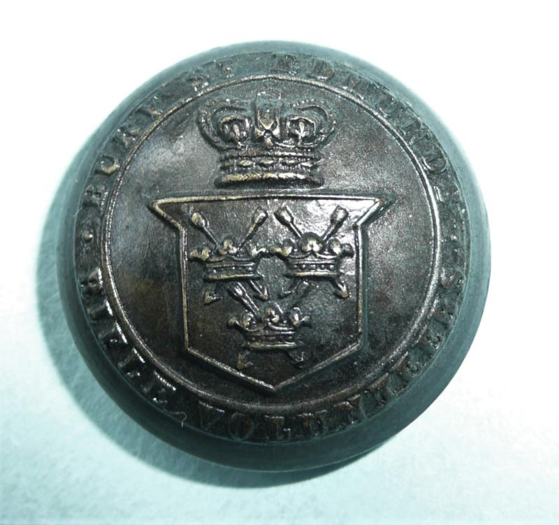 13th Bury St Edmunds (Suffolk) Rifle Volunteers Large Pattern Officers Black Button