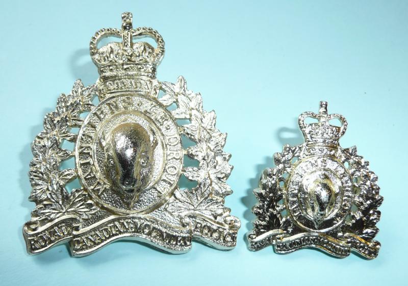 Royal Canadian Mounted Police (RCMP) Cap and Collar Badge - Anodised Aluminium