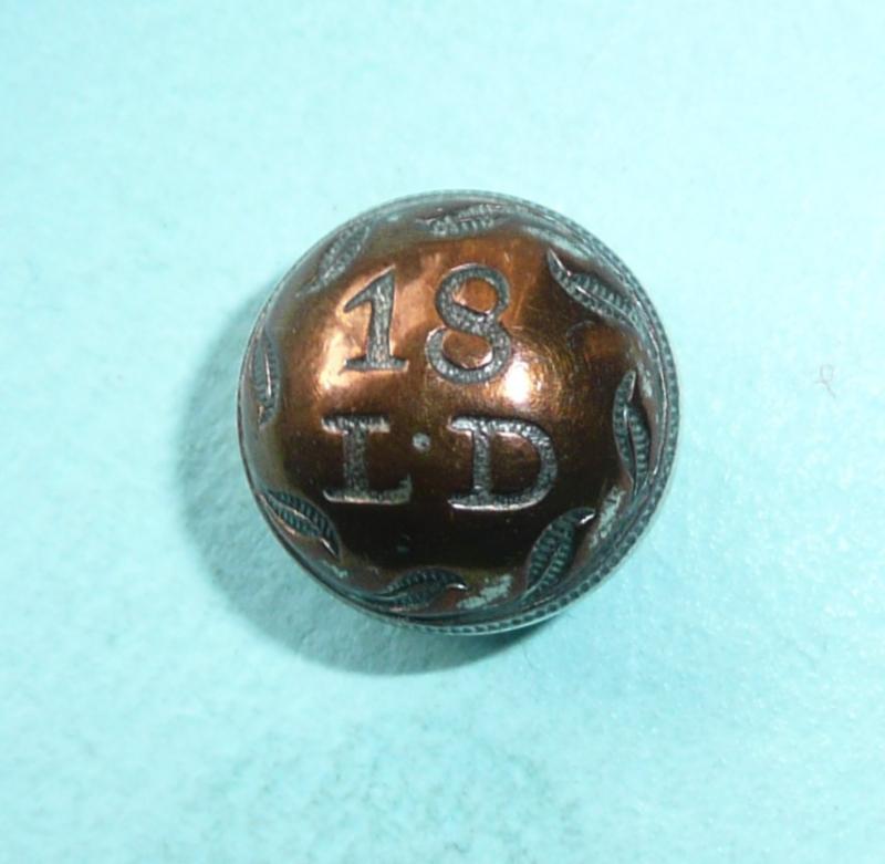 18th Light Dragoons Napoleonic Period Officer's Silver Plated Ball Button