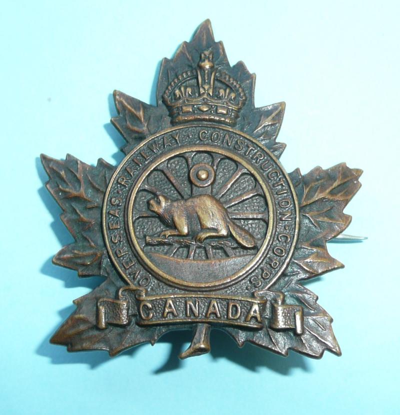 WW1 Canada - Overseas Railway Construction Corps Bronze Cap Badge