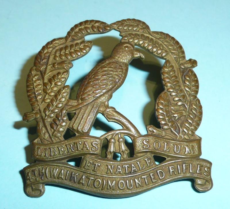 WW1 New Zealand - 4th (Waikato) Mounted Rifles Other Ranks Gilding Metal Cap Badge