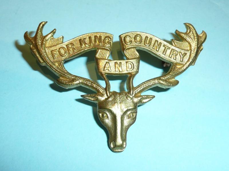 WW1 New Zealand  - 12th (Otago) Mounted Rifles Gilt Brass Cap Badge - Gaunt