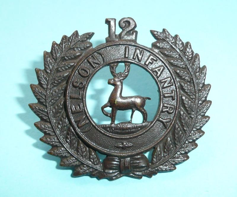 WW1 New Zealand - 12th (Nelson) Regiment Bronzed Cap Badge - Gaunt Tablet