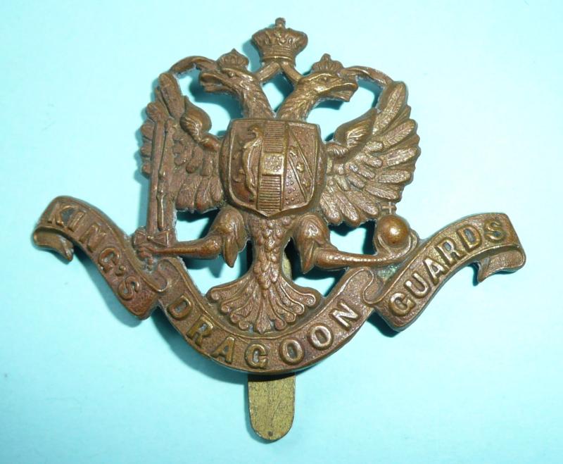 1st (King's) Dragoon Guards Other Ranks Brass Cap Badge - pre 1915 pattern (Type 1)