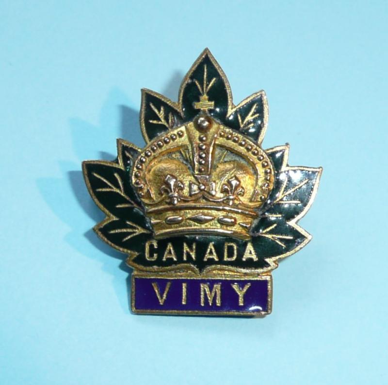 WW1 Canada - VIMY Battle Commemorative  Canadian Expeditionary Force (CEF) Sweetheart Pin Brooch Badge