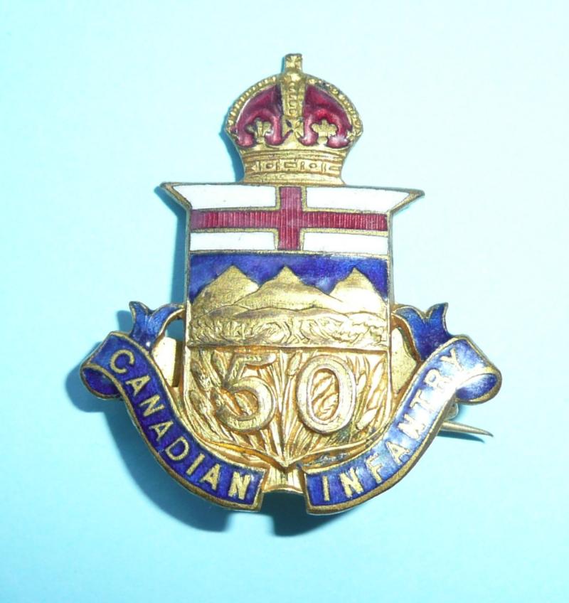 WW1 Canada - 50th Infantry Battalion (Calgary) Canadian Expeditionary Force (CEF) Sweetheart Pin Brooch