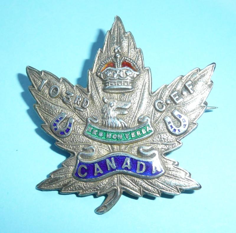 WW1 Canada - 103rd Infantry Battalion (Victoria, British Columbia) Canadian Expeditionary Force (CEF) Sweetheart Pin Brooch