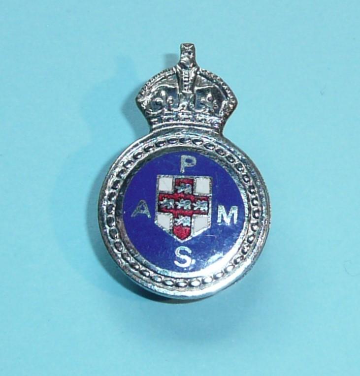 WW2 York City PAMS (Police Auxiliary Messenger Service) Special Constable Constabulary Chrome and Enamel Mufti Buttonhole Lapel Badge