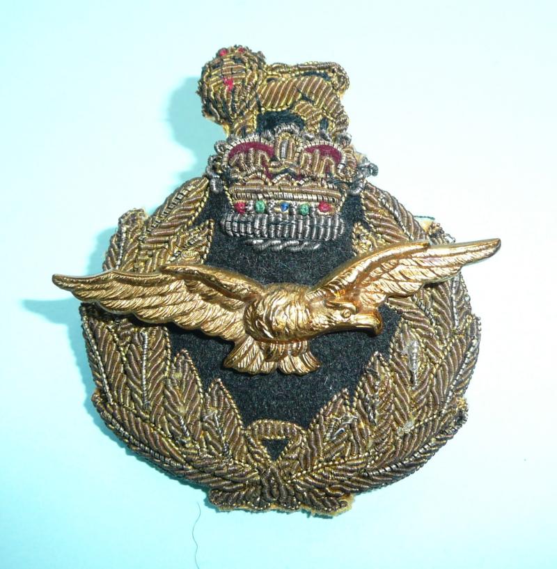 Royal Air Force RAF Senior Officer's (Air Rank)  Bullion and Gilt Metal Cap Badge - QEII issue