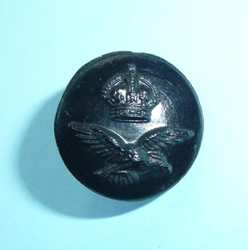 RAF Black Plastic Medium Pattern Button, King's Crown