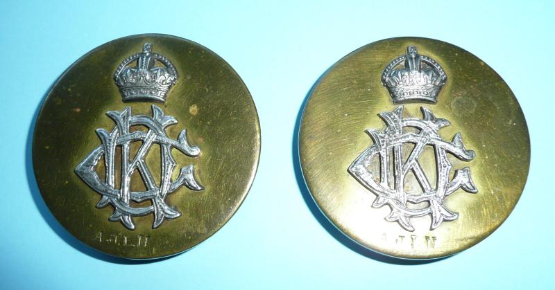 1st King's Dragoon Guards KDG Officer's Horse Furniture Harness Slide / Browband Ornaments  Badges