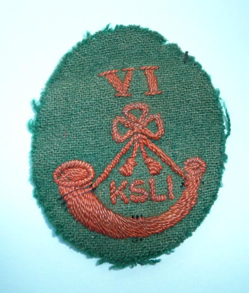 Early 6th Battalion King's Shropshire Light Infantry KSLI Woven Cloth Arm Badge