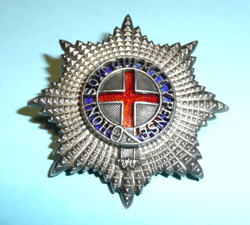 Coldstream Guards Warrant Officers & Staff Sergeants Large Silver Plated and Enamel Forage Cap Star