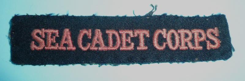 British Sea Cadet Corps (SCC) Woven Red on Black Cloth Felt Shoulder Title