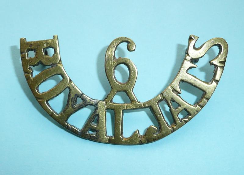 Indian Army - 6th Royal Jat Light Infantry One Piece Cast Brass Shoulder Title