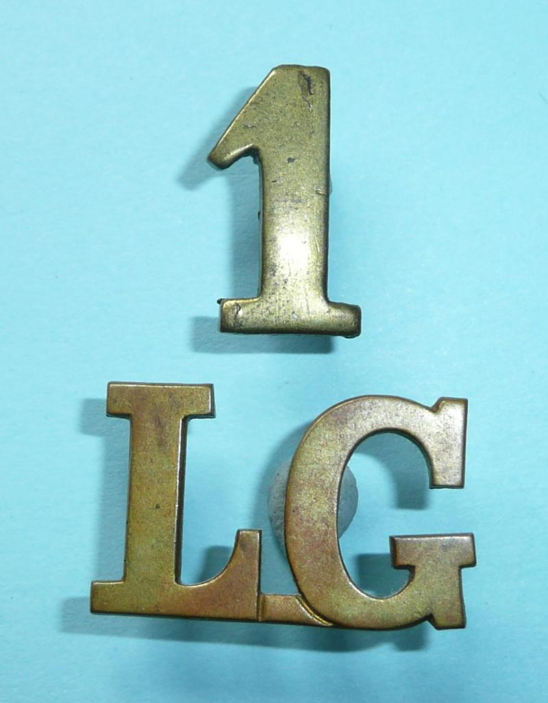 The 1st Life Guards (Household Cavalry) Early Two Part Brass Shoulder Title