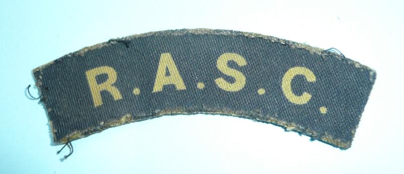 WW2 RASC Royal Army Service Corps Printed Cloth Shoulder TItle