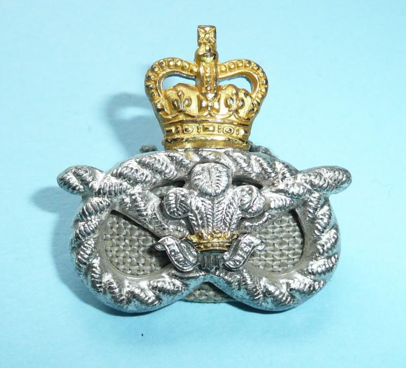 Staffordshire Regiment Officer's Gilt & Silver Plate Collar Badge, Holland Patch Backing