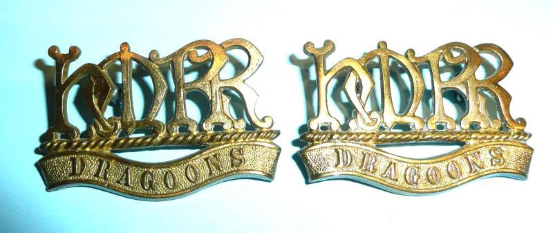 Boer War Dragoons Reserve Regiment Other Ranks Gilding Metal Pair of Matched Collar Badges