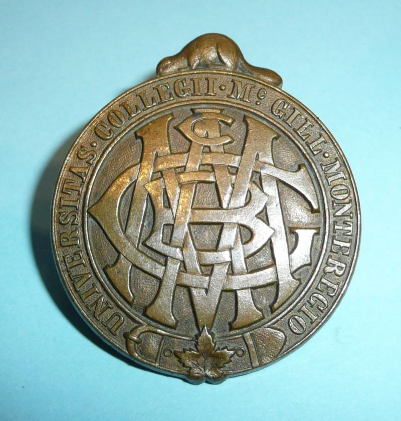 WW1 Canada - Canadian CEF McGill University Contingent (Reinforcement Drafts to PPCLI) Brass Cap Badge