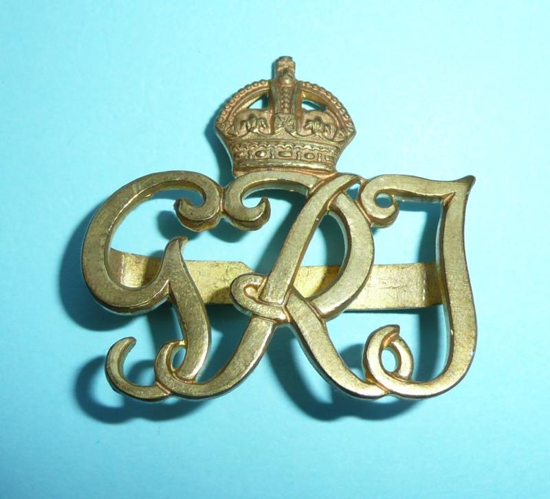 WW2 Indian Army Staff Officer's / Unattached List Gilt Forage Cap, George VI issue Badge - Blades