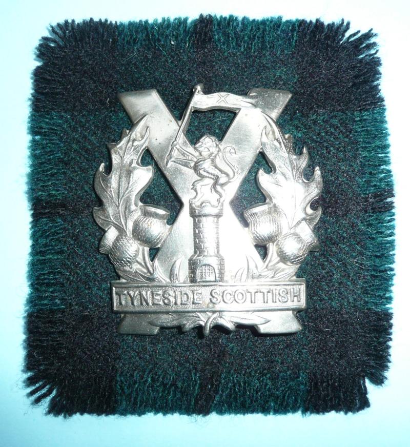 WW1 Tyneside Scottish ( 20th, 21st, 22nd, 23rd and 29th Battalions Northumberland Fusiliers ) 2nd pattern White Metal Cap Badge, introduced April 1915