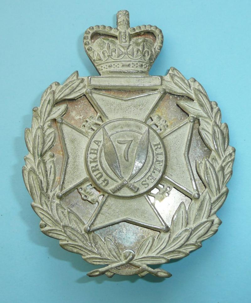 EIIR 7th (Duke of Edinburgh’s Own) Gurkha Rifles Pipers Frosted Silver Plaid Brooch Badge