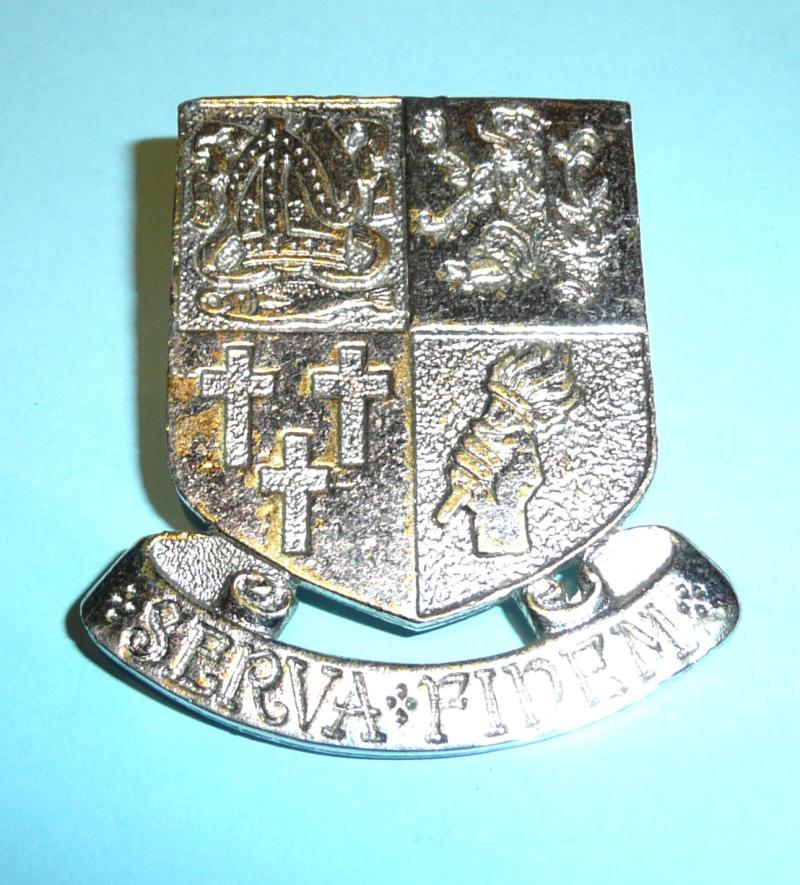 Scottish Glasgow Academy CCF Combined Cadet Force Old Pattern Chromed Cap Badge