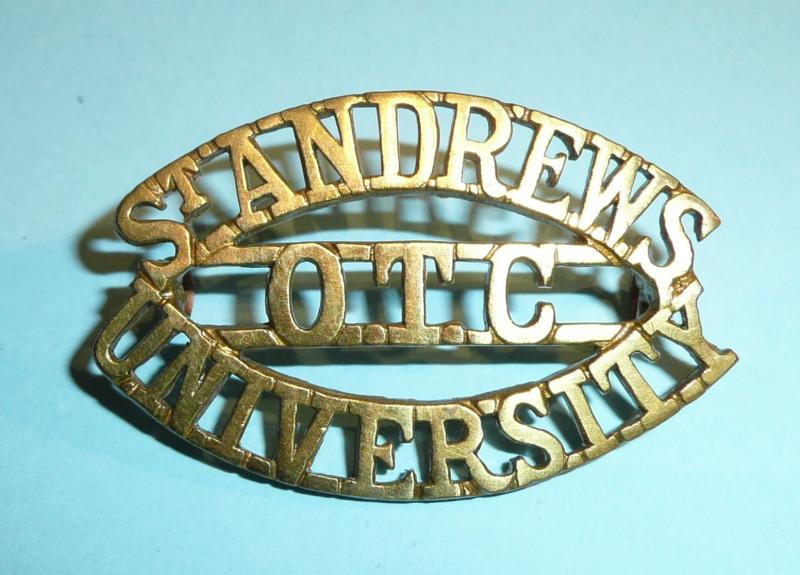 St Andrews / OTC / University One Piece Gilt Brass Shoulder Title