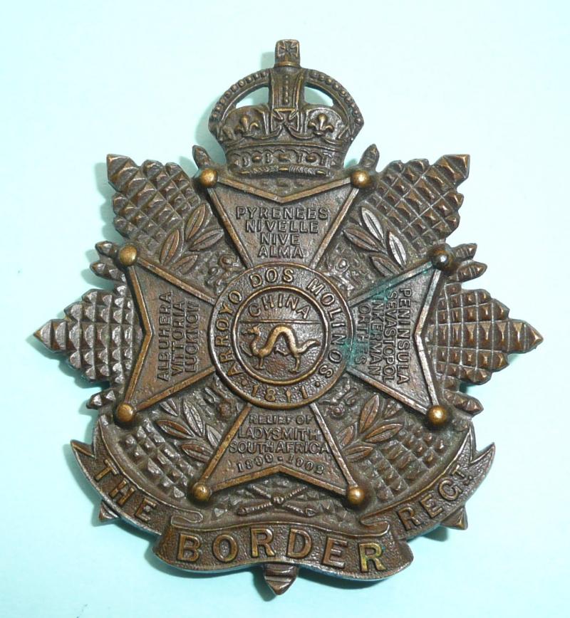 WW1 / WW2 Border Regiment Officer's OSD Bronze Cap Badge, Blades - Gaunt