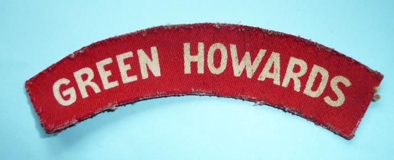 WW2 Green Howards (Alexandra Princess of Wales's Own ( Yorkshire Regiment)) Printed White on Red Cloth Shoulder Title