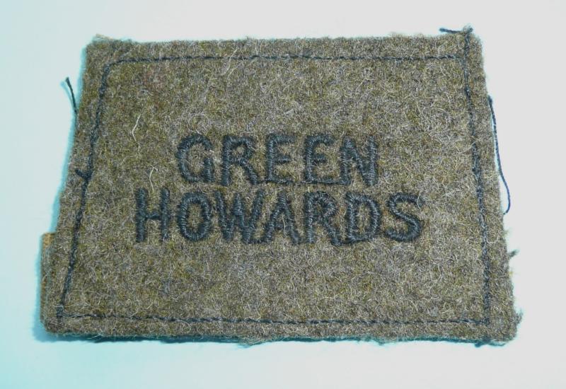 WW2 Green Howards (Alexandra Princess of Wales's Own ( Yorkshire Regiment)) Black on Khaki Slide Slip-On  Shoulder Title