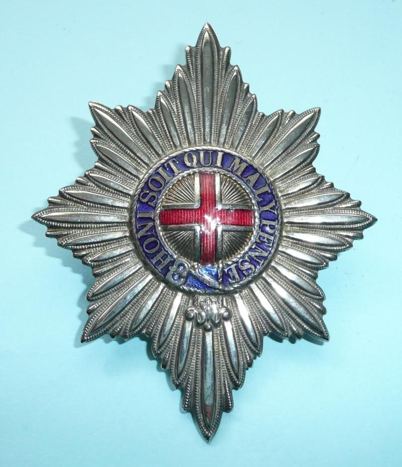 Coldstream Guards Valise Star Badge - Silver Plated and Enamel Musicians Pattern
