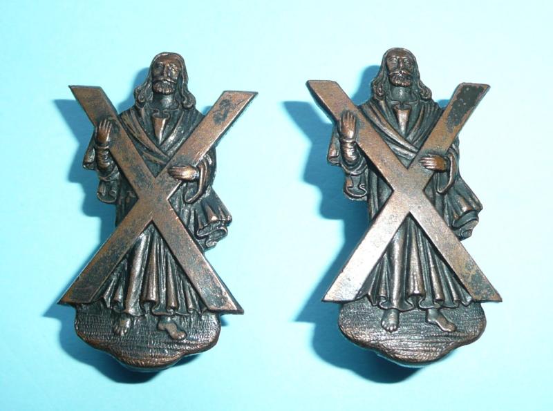 Black Watch (Royal Highland Regiment) Officer's OSD Bronze Matched Pair Collar Badges