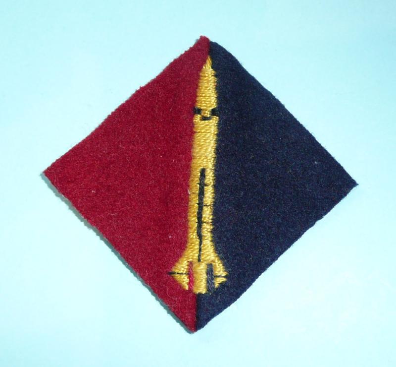 Cold War Guided Weapons Regiments, Royal Artillery (RA) Embroidered Woven Cloth Formation Sign Flash Patch Badge