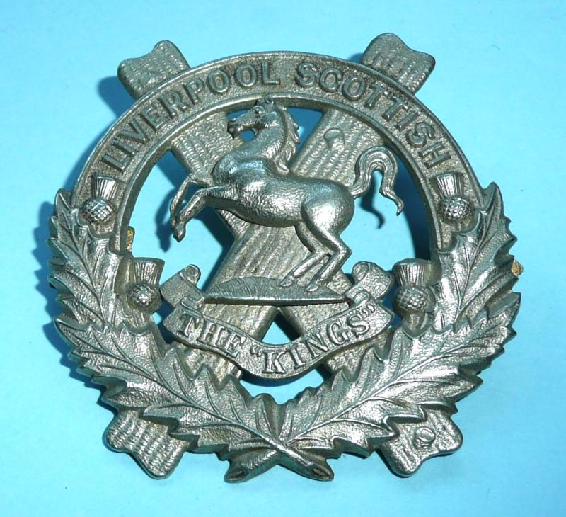 10th (Territorial) Battalion (Liverpool Scottish) The King's Liverpool Regiment White Metal Pouch Badge