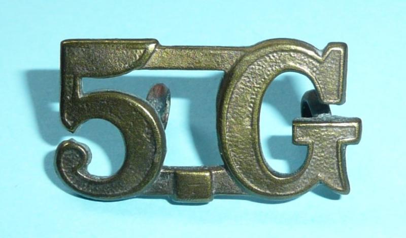 WW1  - 5G 5th Gurkha Rifles (Frontier Force) Brass Shoulder Title