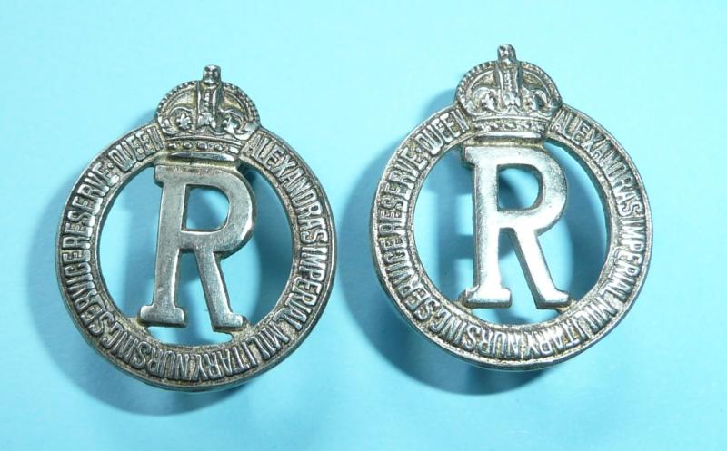 Queen Alexandra's Imperial Military Nursing Service Reserve (QAIMNSR) Pair of Matched Collar Badges