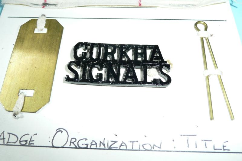 British Army Sealed Pattern Card and Badge - Gurkha Signals Shoulder Title