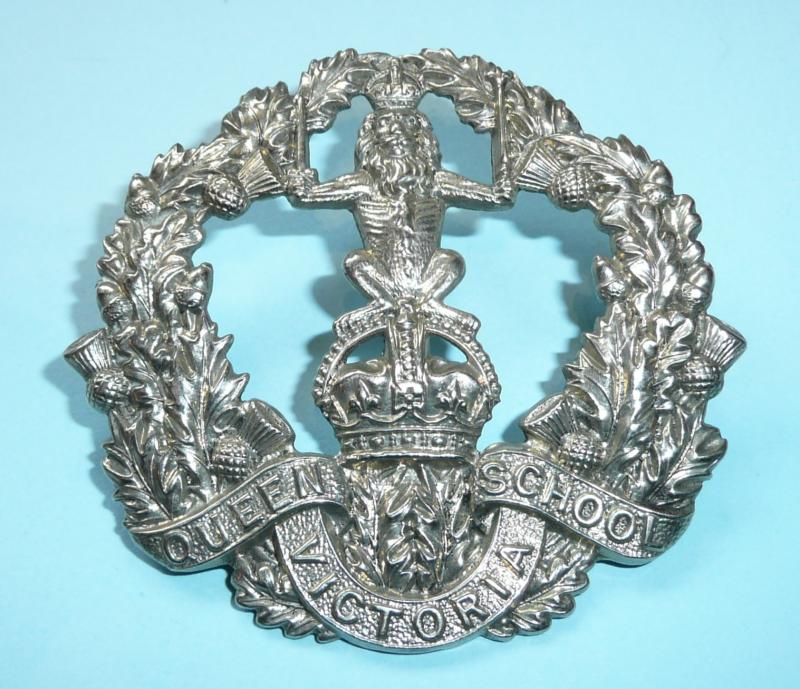 Queen Victoria School (Dunblane, Scotland) White Metal Glengarry Badge