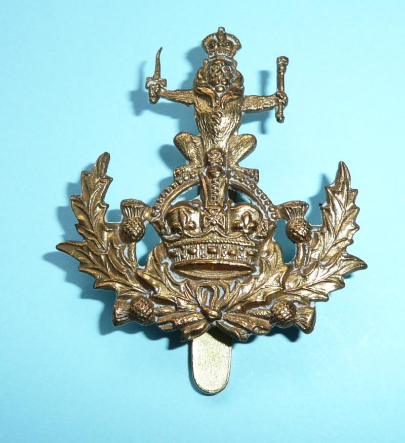 Queen's Own Royal Glasgow Yeomanry Gilding Metal Cap Badge